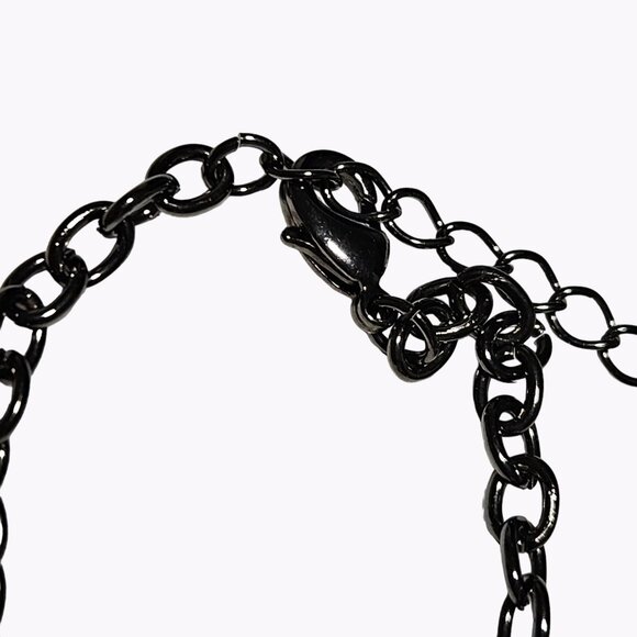 Boho Black Metal Leaves Feather Cascade Statement Bib Necklace Fashion Jewelry - Picture 6 of 7